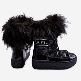 PM1 Botas De Nieve Con Aislamiento Para Niños Con Cordones Negro Colioris 2
