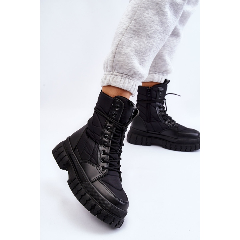 PA1 Botas De Mujer Con Cordones Abrigados Negro Ariadna 2