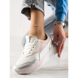 TRENDI Zapatillas de colores en la plataforma blanco rosado 2