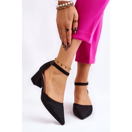 PG1 Bombas de tacón bajo brillantes de moda Black Leilany negro 1