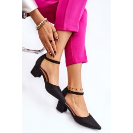 PG1 Bombas de tacón bajo brillantes de moda Black Leilany negro 7