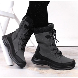 DC Botas de nieve impermeables Dk W 2105 DK61C negro gris 4