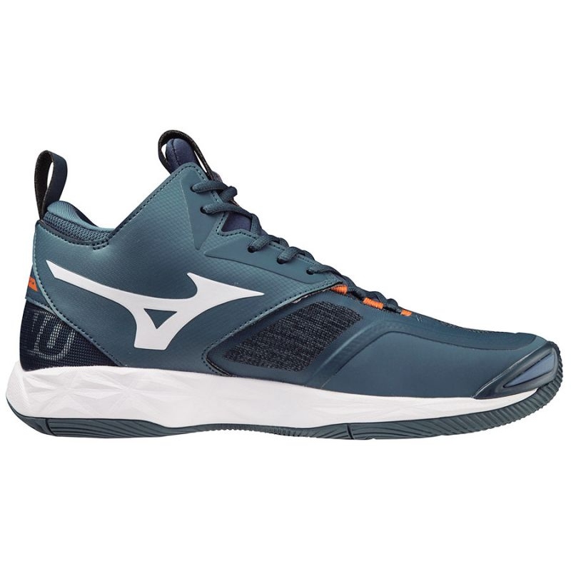 Mizuno Wave Momentum Tenis De Voleibol Hombre Azul Y Blanco Volleyball Shoes