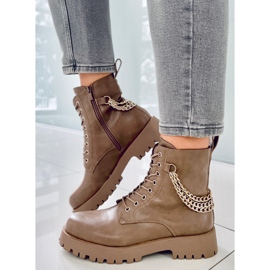 BM Botas botas con cadenas Tokio Khaki beige marrón 1