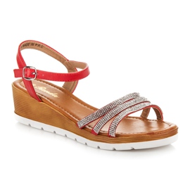 Renda Sandalias de mujer rojo 2