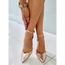 PA1 Zapatos de tacón metalizados de mujer Christa Champagne dorado 2