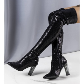 BM botas Kannon con lentejuelas negras negro 1