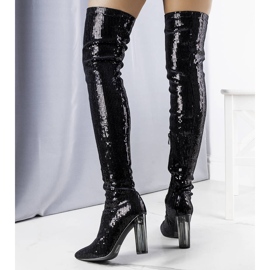 BM botas Kannon con lentejuelas negras negro 2