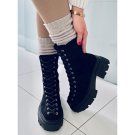 BM Botas con cordones de mujer Wayne Black negro 3