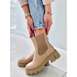 BM Botines Chelsea de caña alta Rumer Khaki beige caqui 4