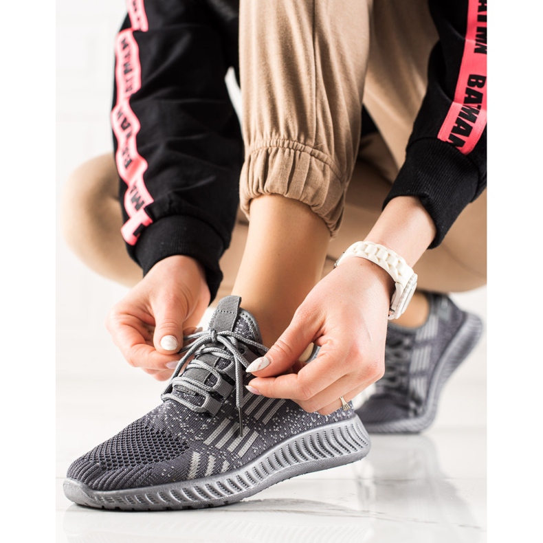 TRENDI Zapatillas Ligeras Atadas gris 1