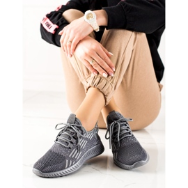 TRENDI Zapatillas Ligeras Atadas gris 3