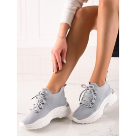 TRENDI Zapatillas Atadas En La Plataforma gris 2