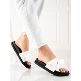 J. Star Zapatillas casa plataforma lazo blanco 3