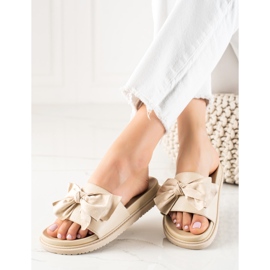J. Star Zapatillas casa plataforma lazo beige 3