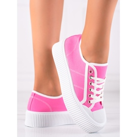 SHELOVET Zapatillas de deporte en una plataforma ancha rosado 3