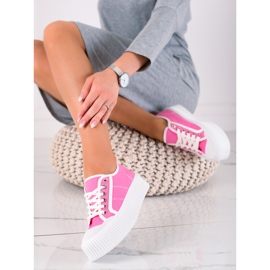 SHELOVET Zapatillas de deporte en una plataforma ancha rosado 2