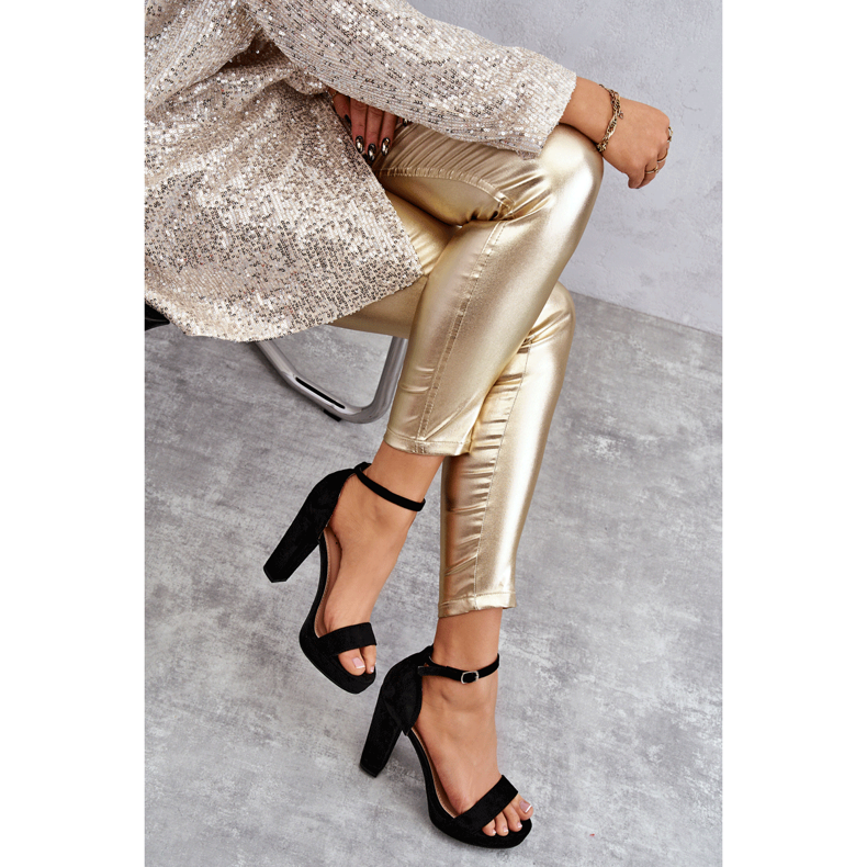 Sandalias Ante Tacón Espectacular Negro 2