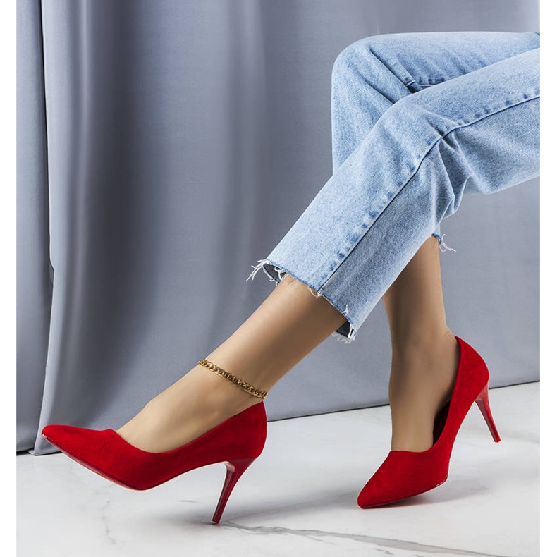 PA1 Tacones rojos Alayah hechos de eco-gamuza 1