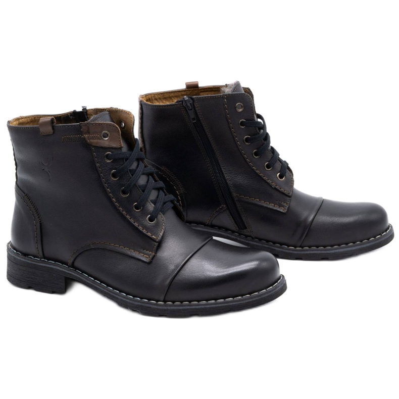 Olivier Botas de nieve negras 312 para hombre negro 3