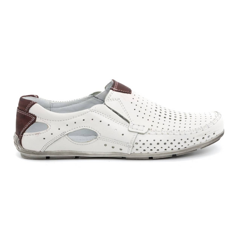 Olivier Mocasines hombre piel blanca 901 zapatos de verano blanco 1