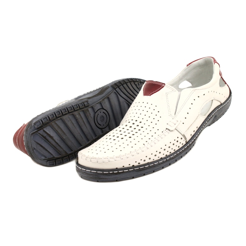 Olivier Mocasines hombre piel blanca 901 zapatos de verano blanco 4