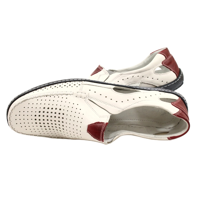 Olivier Mocasines hombre piel blanca 901 zapatos de verano blanco 5