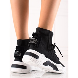 TRENDI Zapatillas de moda con calcetín. negro 3