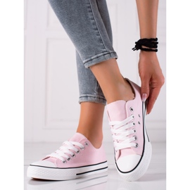 SHELOVET Zapatillas clásicas de mujer rosado 3