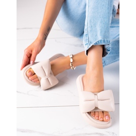 SHELOVET Zapatillas con lazo beige 2