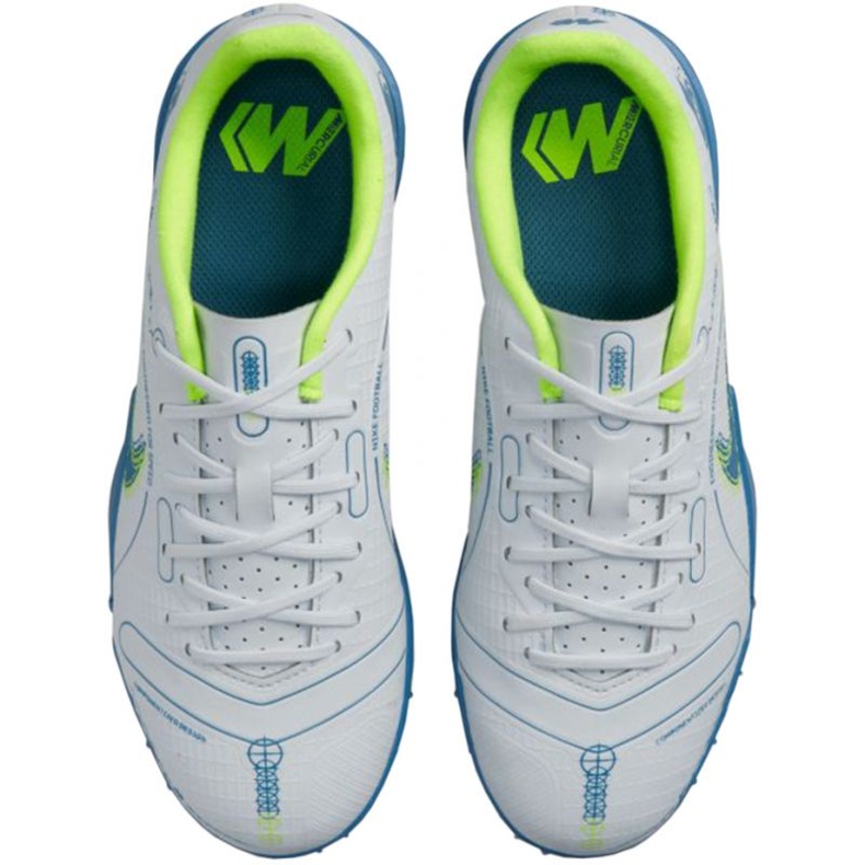 Nike Mercurial Vapor 14 Academy Tf Jr DJ2863 054 zapatos de fútbol blanco blanco 1