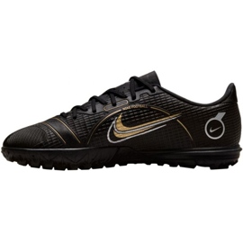 Nike Mercurial Vapor 14 Academy Tf Jr DJ2863 007 zapatos de fútbol negro negro 2