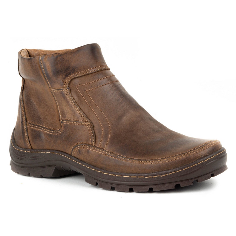 Olivier Botas de piel de invierno para hombre 354MP marrón oscuro 2 Olivier Botas de piel de invierno para hombre 354MP marrón oscuro 2
