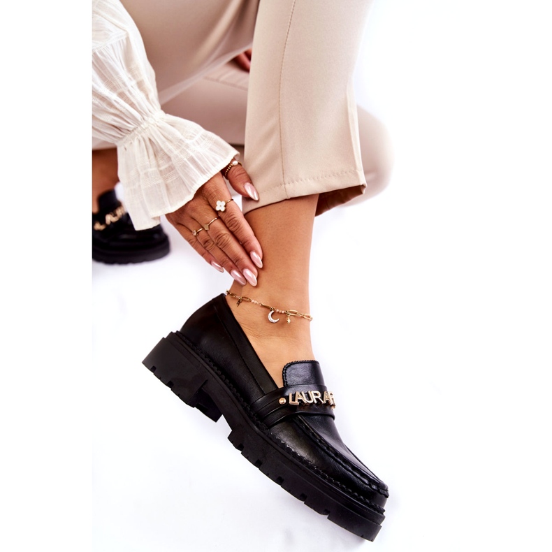 Mocasines Piel Letras La.Fi 210001B-PU Negro 4