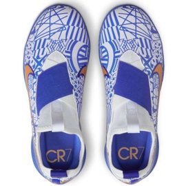 Nike Zoom Mercurial Vapor 15 Academy CR7 Ic Jr DV8189 182 zapatos de fútbol azul azul 2
