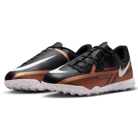 Nike Phantom GT2 Club Qatar Tf Jr DR6064 810 zapatos de fútbol marrón, negro beiges y marrones 3