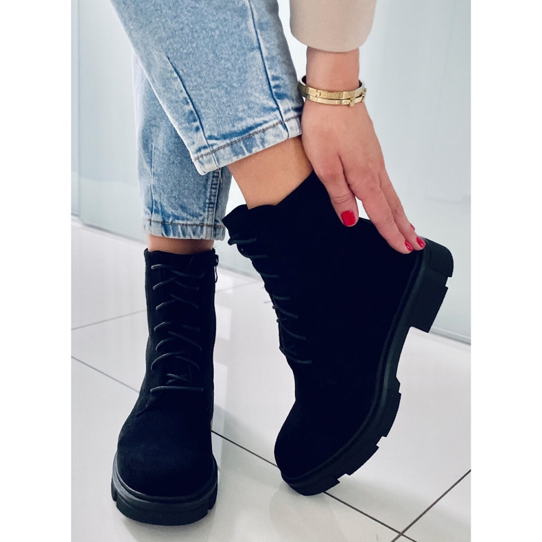 PA1 Trabajadores con cordones de Zoe Black negro 1