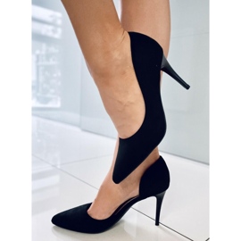 PA1 Zapatos de salón de ante con aberturas de Samira Black negro 4