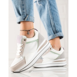 TRENDI Zapatillas con estilo en la plataforma blanco multicolor 1