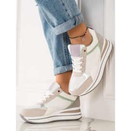 TRENDI Zapatillas con estilo en la plataforma blanco multicolor 2