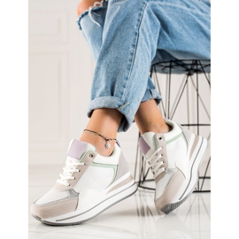 TRENDI Zapatillas con estilo en la plataforma blanco multicolor 3