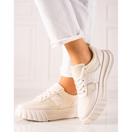 TRENDI Zapatillas deportivas en la plataforma beige 1