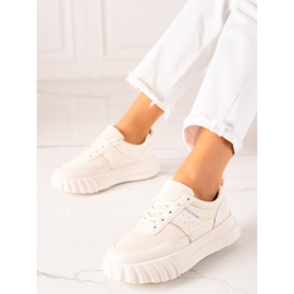 TRENDI Zapatillas deportivas en la plataforma beige 3