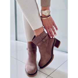BM Botas tacón ancho Aretha Khaki beige 1