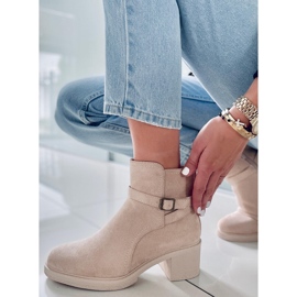 BM Botines tacón ancho Aretha Beige 5