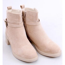 BM Botines tacón ancho Aretha Beige 4