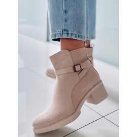 BM Botines tacón ancho Aretha Beige 2