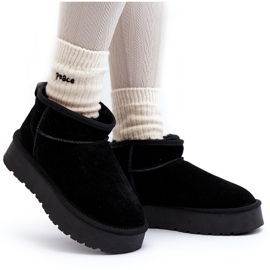 Botas De Nieve Bajas De Gamuza De Moda Negro Nucca 10