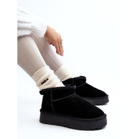 Botas De Nieve Bajas De Gamuza De Moda Negro Nucca 7