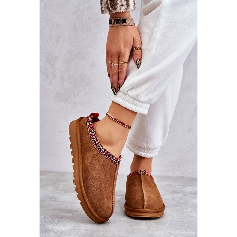 Pantuflas Mujer Ante Piel Camello Buffie marrón 2